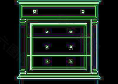 衣柜图块、床头柜CAD图块素材7