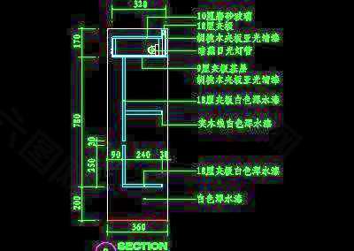 餐厅吧台cad详图4