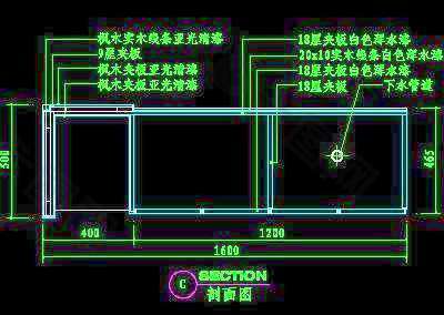 餐厅吧台cad详图10