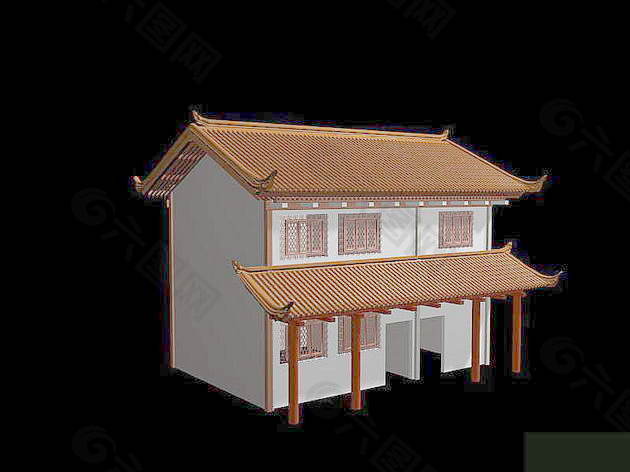 中式建筑3d模型下载3d 19