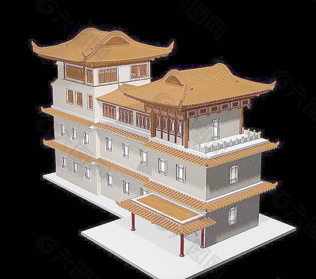 中式建筑3d模型下载3d建筑模型下载 14