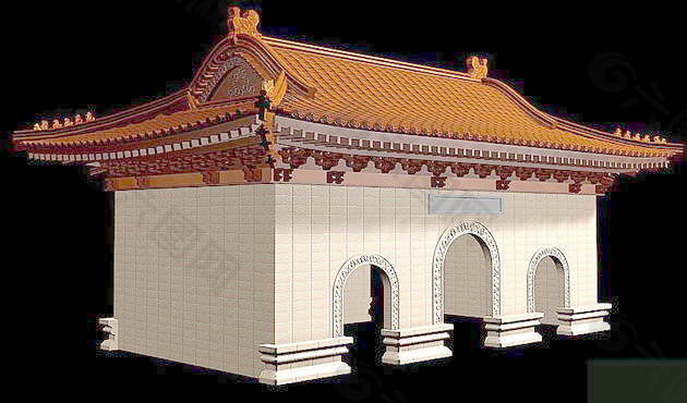 中式建筑3d模型下载3d 20