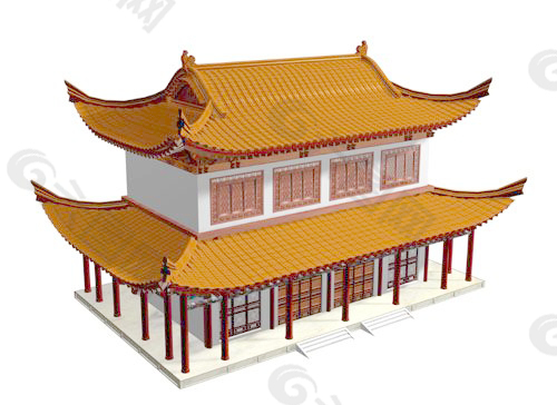 中式建筑3d模型下载3d 22