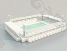 室外模型体育场3d素材3d装修模板 5