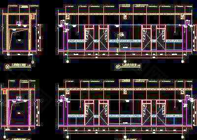 三层B超侯诊立面图-门诊、急诊楼装修施工图