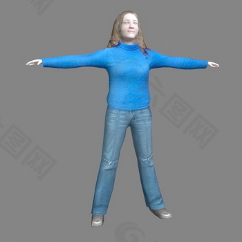 人物女性3d模型设计免费下载人体模型 2
