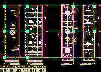 一层心电室平面,天花,地面铺装图-门诊、急诊楼装修CAD施工图