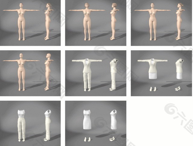 人物女性3d模型设计免费下载游戏人物模型 16