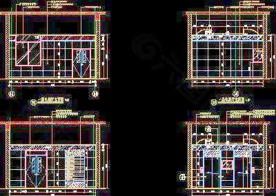 一层电梯厅立面图-门诊、急诊楼装修CAD施工图