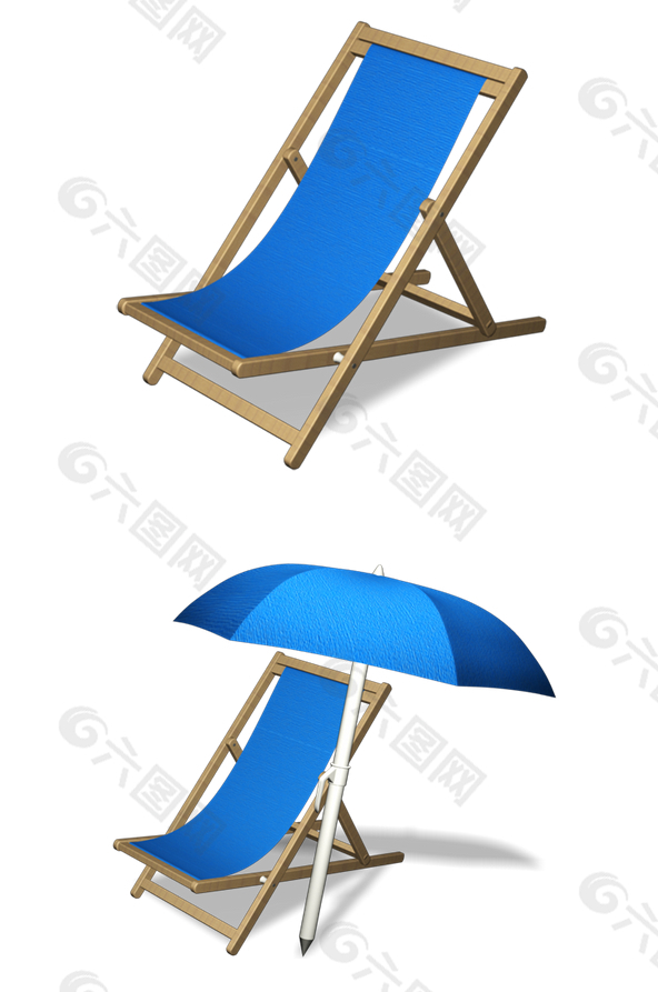 太阳伞和沙滩椅高清