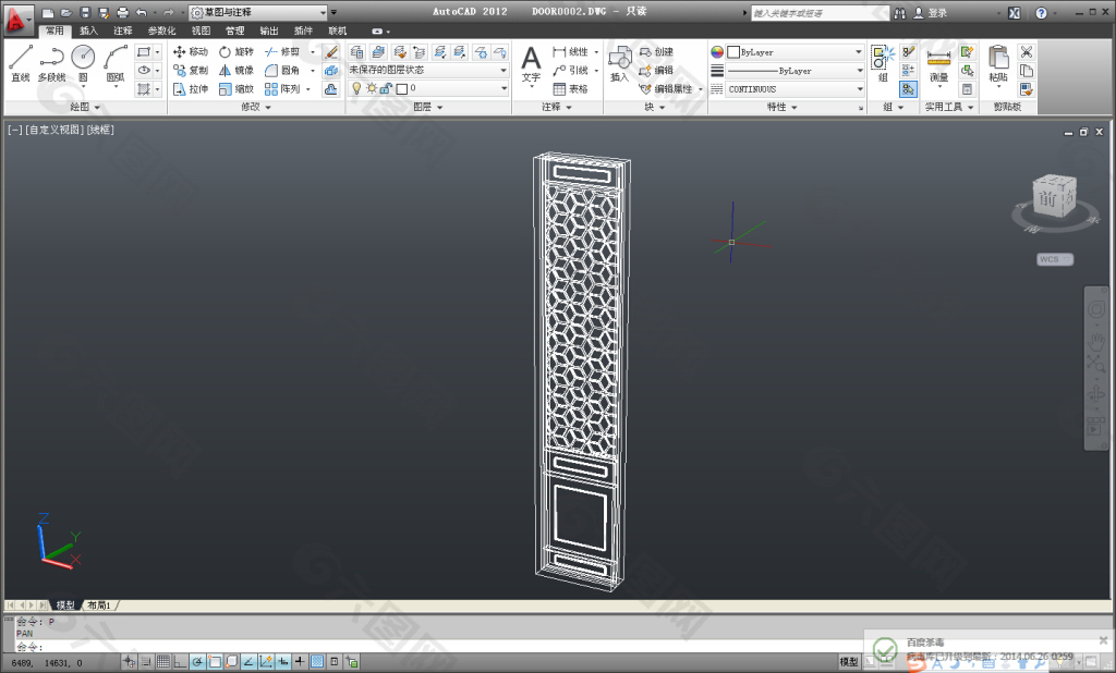 CAD三维复杂雕花欧式门