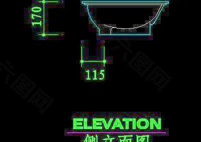 洁具cad图块素材36