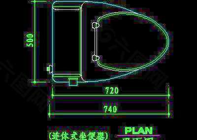 洁具cad图块素材7