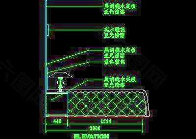 床屏详图、床图块、床屏cad土块素材105