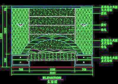 床屏详图、床图块、床屏cad土块素材100