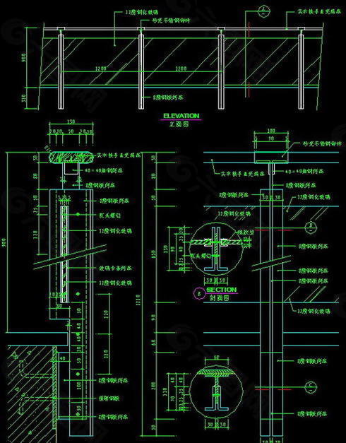 楼梯与栏杆cad详细施工图12