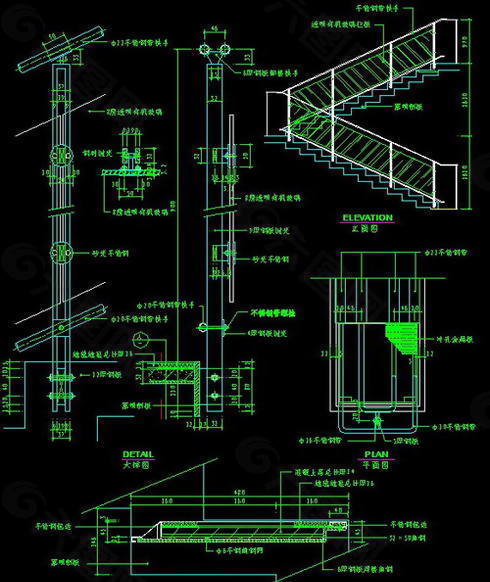 楼梯与栏杆cad详细施工图7