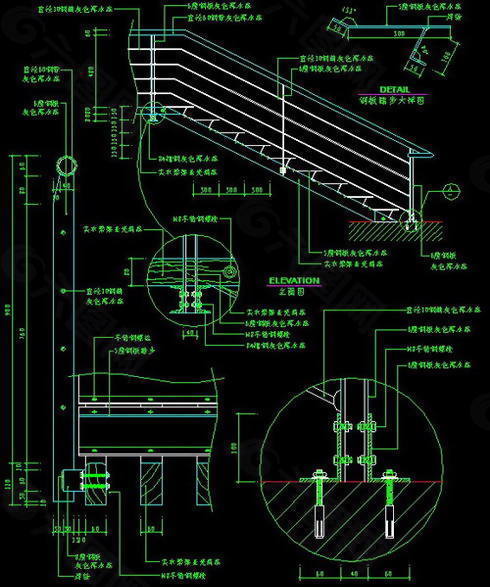 楼梯与栏杆cad详细施工图4