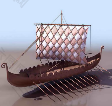 古代战舰3D兵器模型（带材质）免费下载-1