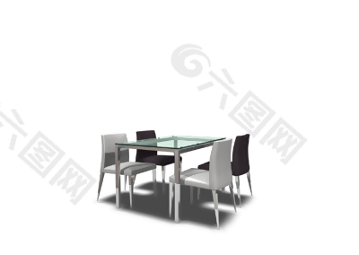 餐桌3D现代家具模型24