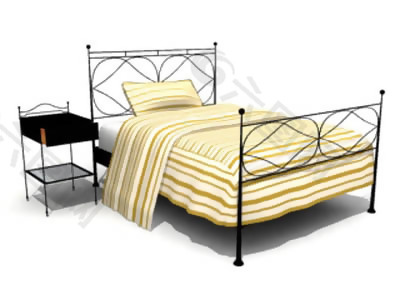 3d欧式家具、床模型、3d模型下载带材质7