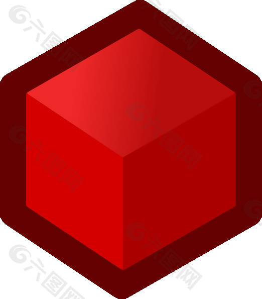图标的立方体红色剪辑艺术
