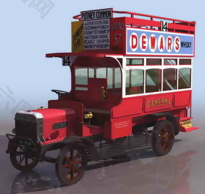 观光车、公交车3D模型素材2