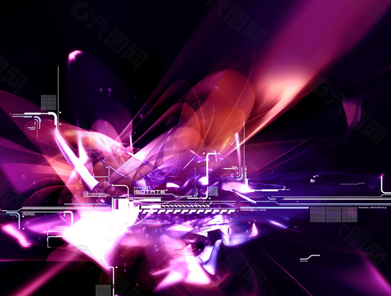 紫色炫光科技PPT背景图片