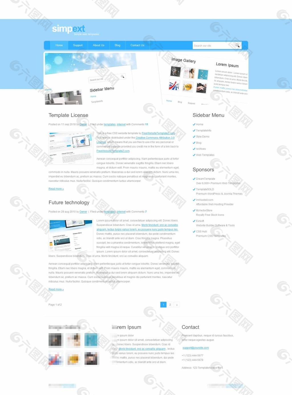 蓝色大气的企业网站模板