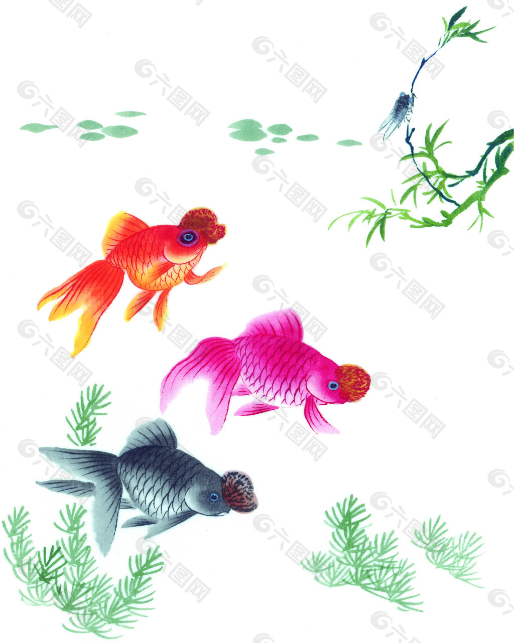 中国画金鱼装饰装修素材免费下载 图片编号 六图网
