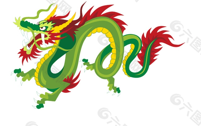 惟妙惟肖彩色中国龙