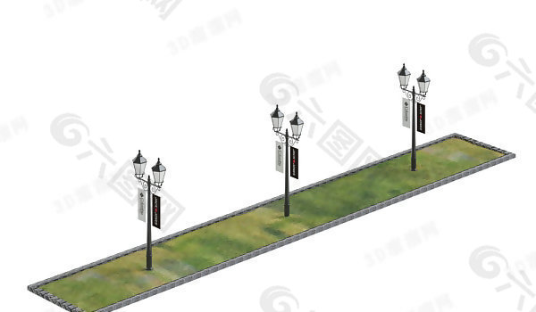 3D广场路灯模型