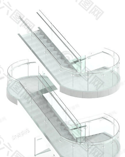 3D旋转楼梯模型