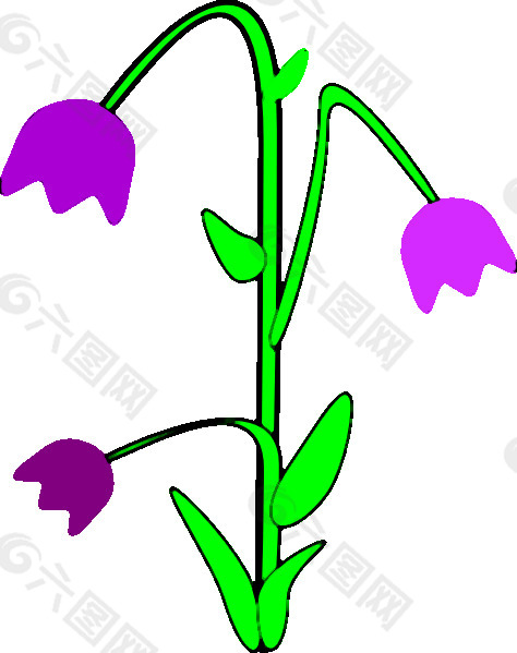 紫色铃铛花剪贴画