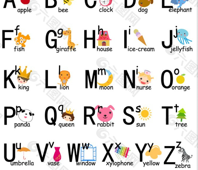 儿童简单字母表免费下载