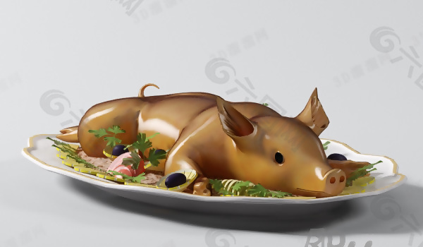 3D烤全猪模型