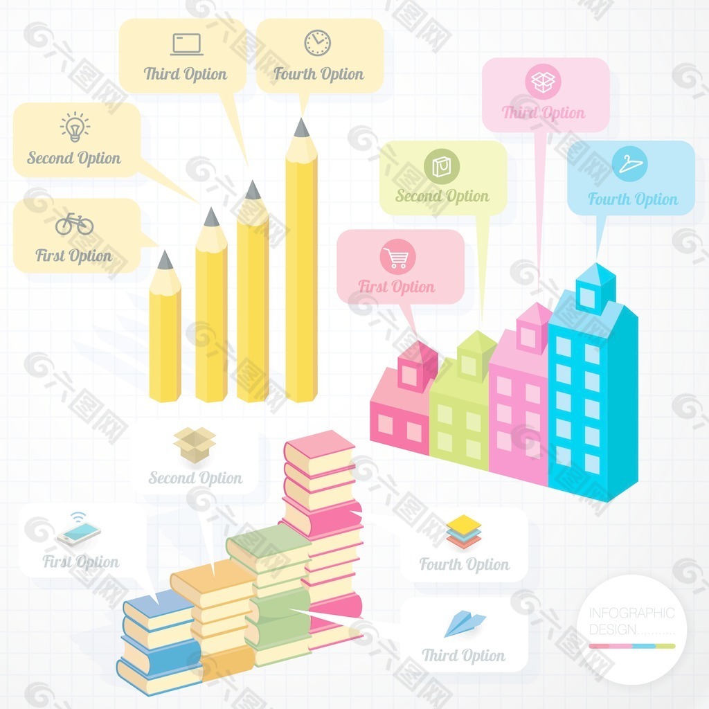 教育信息图表模板和设计元素矢量