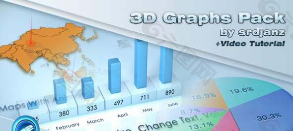 3D立体数据表格图形动态视频模板