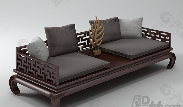 3D中式罗汉床模型