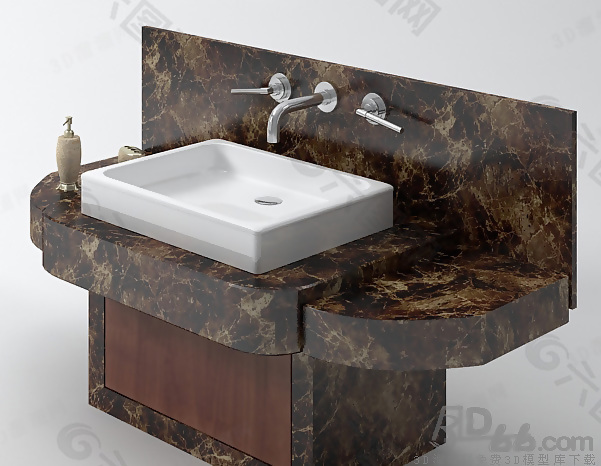 3D厕所洗手台模型