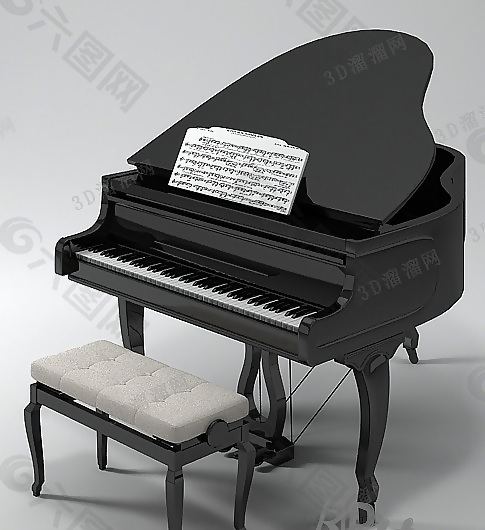 3D现代钢琴模型