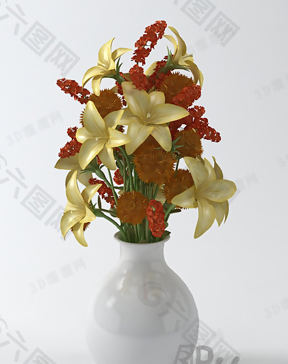 3D瓷器花瓶模型