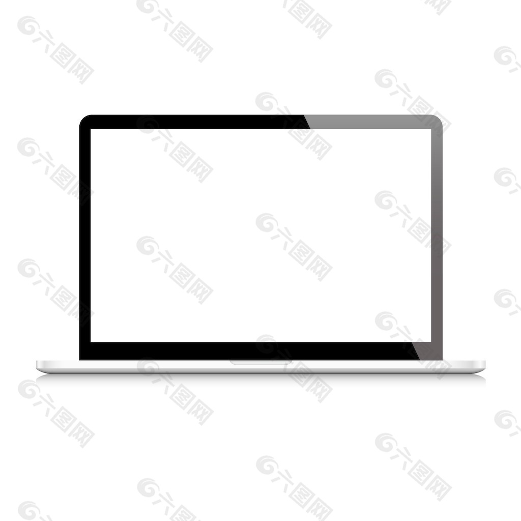 向量的笔记本电脑 孤立在白色背景