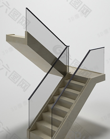 3D现代楼梯模型