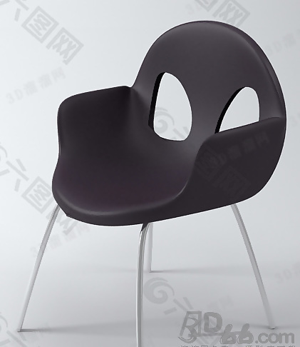 3D紫色皮质椅子模型