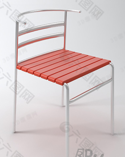 3D红色休闲椅模型