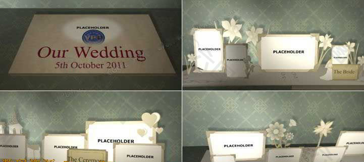 浪漫立体折纸婚礼相册模板