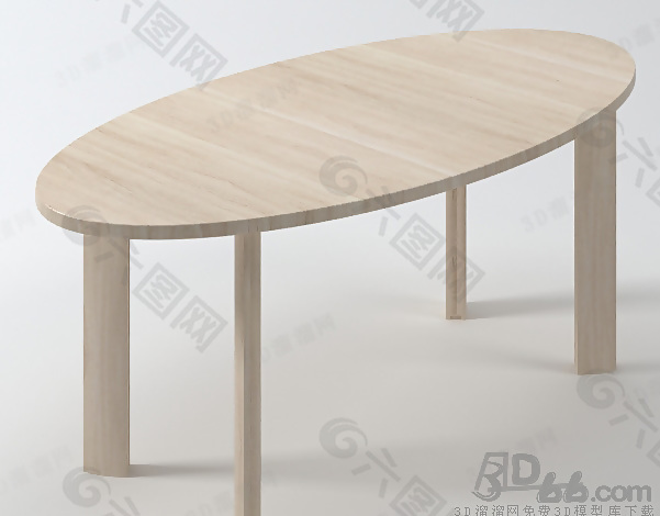 3D实木桌模型