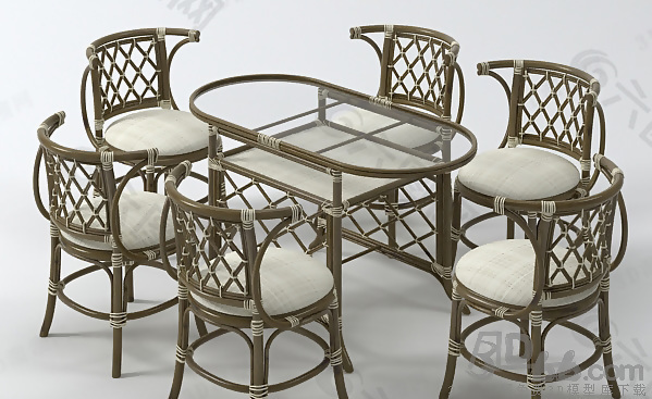 3D餐厅桌椅模型