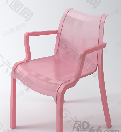 3D半透明塑料椅子模型